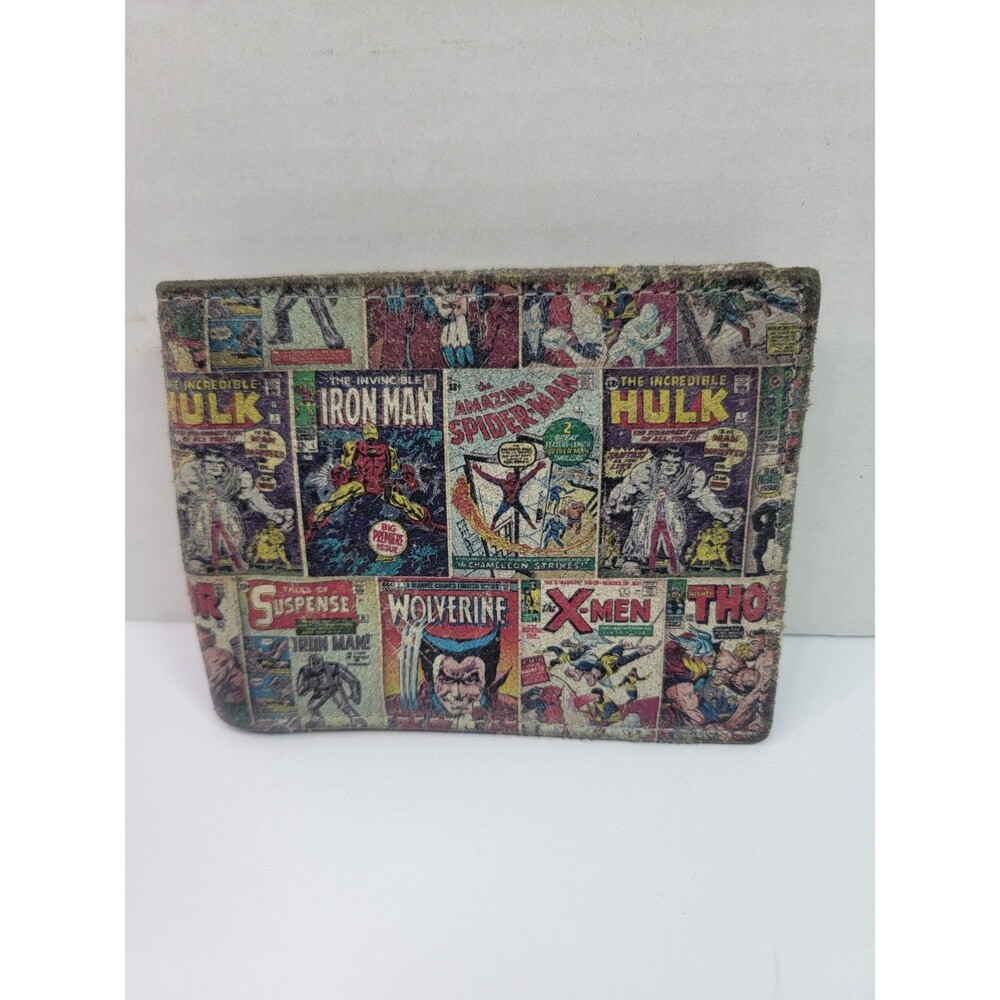 Marvel Comics Genuine Leather Wallet Spider-Man Hulk X-Men Wolverine Thor Worn
